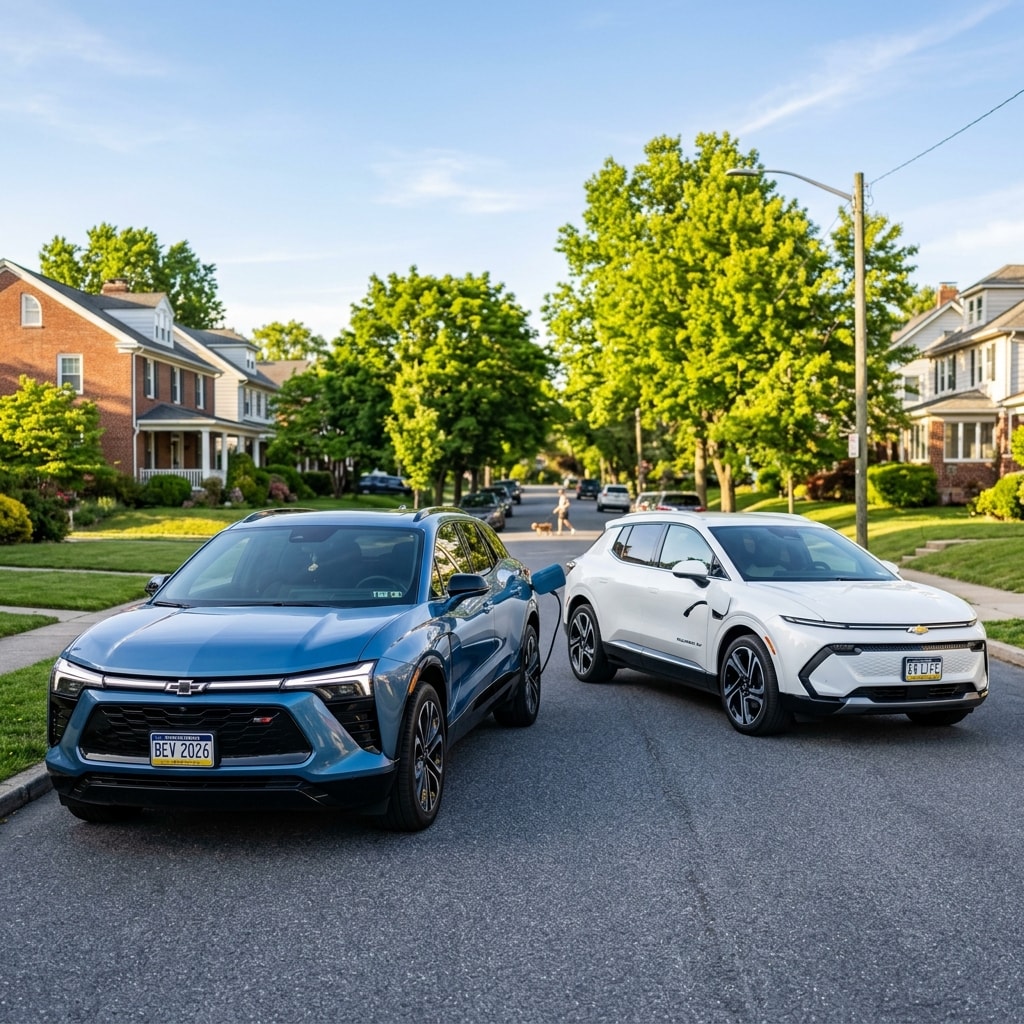 2026 Chevrolet Blazer EV parked alongside a 2026 Chevrolet Equinox EV in allentown