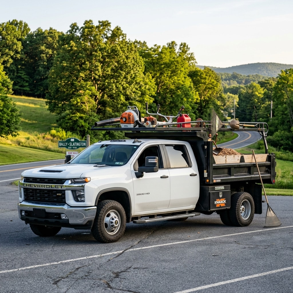 Chevrolet Silverado 3500 HD crew cab truck with a hydraulic landscape dump bed in allentown