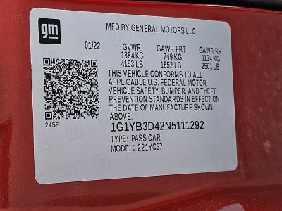 2022 Chevrolet Corvette Stingray 2LT RWD