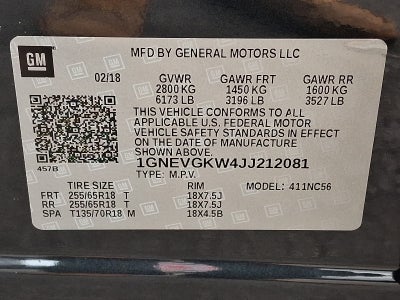 2018 Chevrolet Traverse LT Cloth AWD