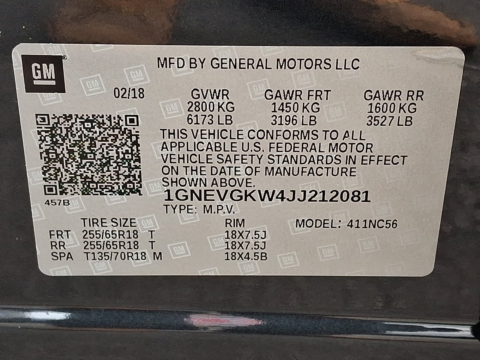 2018 Chevrolet Traverse LT Cloth AWD