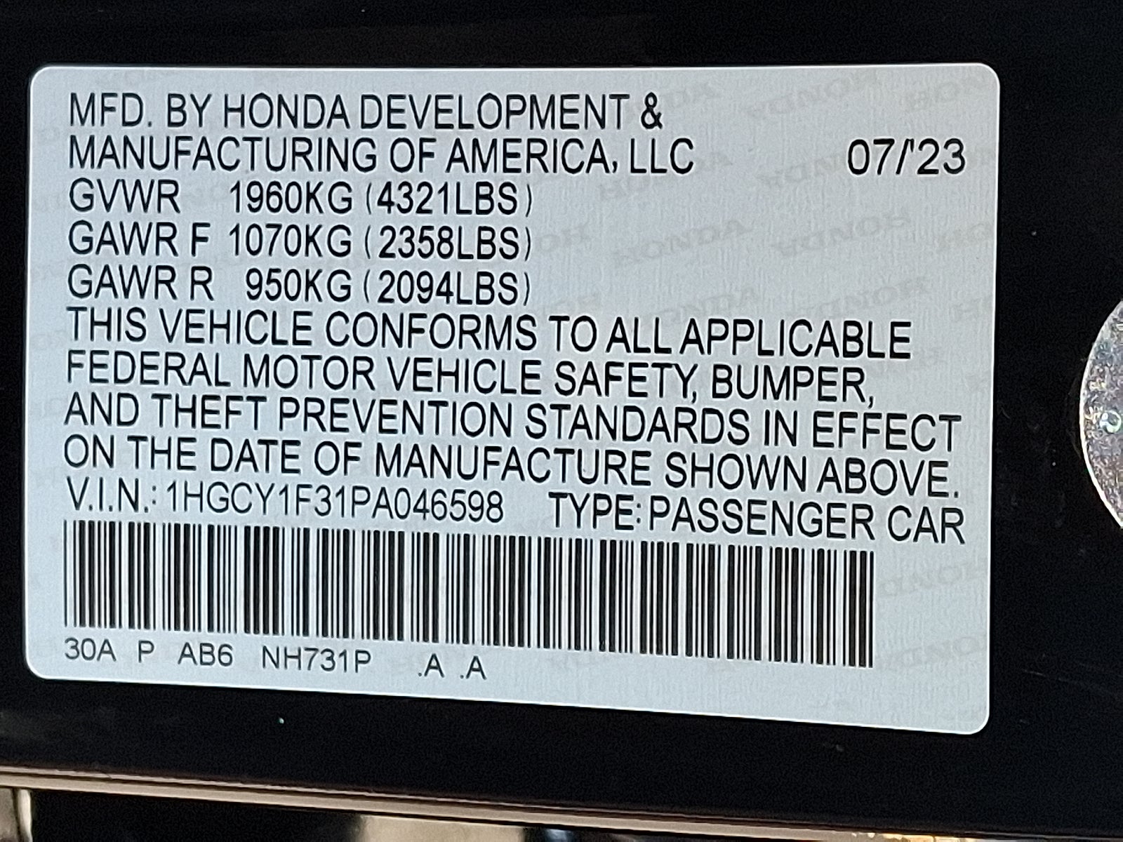 2023 Honda Accord EX FWD