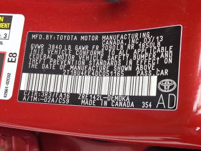 2013 Toyota Corolla L FWD