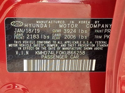 2019 Hyundai Elantra SE